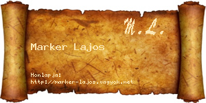 Marker Lajos névjegykártya